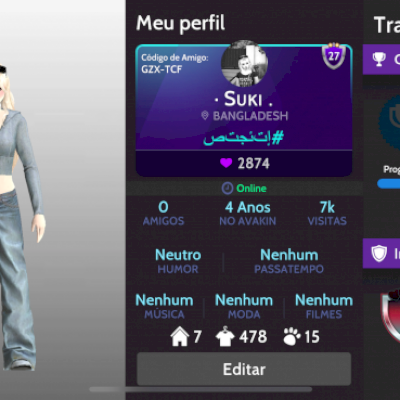 CONTA FEMININA AVAKIN LIFE NIVEL 27