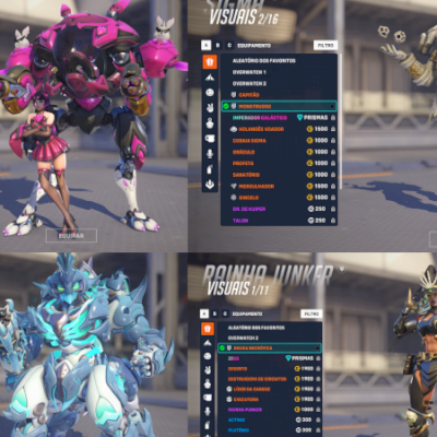 CONTA OVERWATCH, MONO DVA, ALL STAR, 2019, LE SERAFIN, ARMA DOURADA E JADE