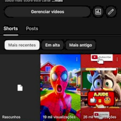 Conta do YouTube 8k de inscritos 