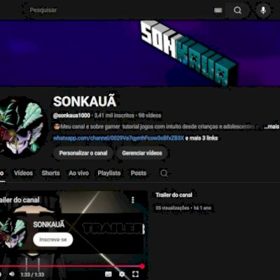 CANAL COM 3,5K DE INSCRITOS