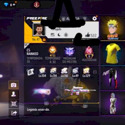 Conta de free fire com punho e angelical 