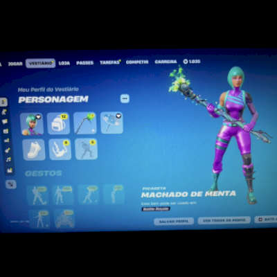 CONTA RARA FORTNITE:WONDER,MINTY,S3FULL,LARACROFT/PASSE+ 1000VBUVKS E 300 skins 