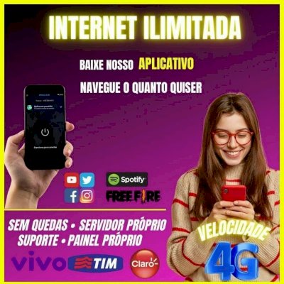 INTERNET ILIMITADA TURBO VIP TODAS AS OPERADORAS VIVO TIM E CLARO VALOR 20,00 $ 