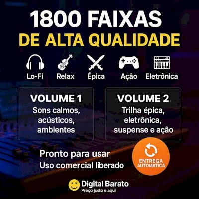 🎵🎼📼😗 Pacote Com +1.800 Trilhas Sonoras De Alta Qualidade 