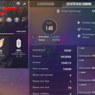 CONTA ANTIGA (ID 1) LEVEL  96 COM MEDALHAS ANTIGAS