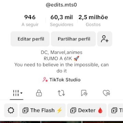 Conta 60K de seguidores 