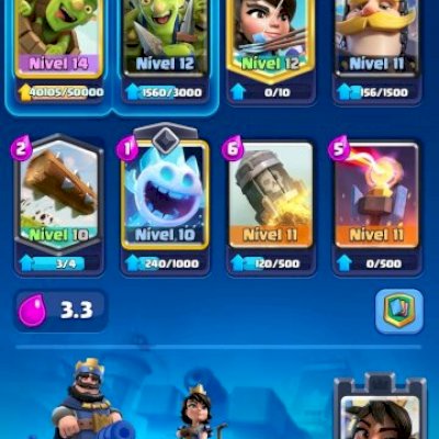 conta 6200 trofeus, 2 cartas lvl 14, deck principal loogbait