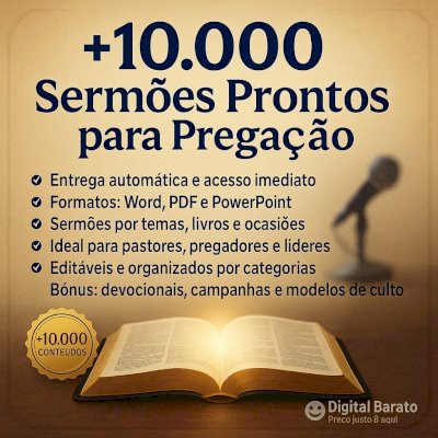 🙇🏽‍♂️🙏🏽💫👨🏽‍🏫👨🏽‍🦳Pacote Com +10.000 Sermões Prontos Para Pregações 