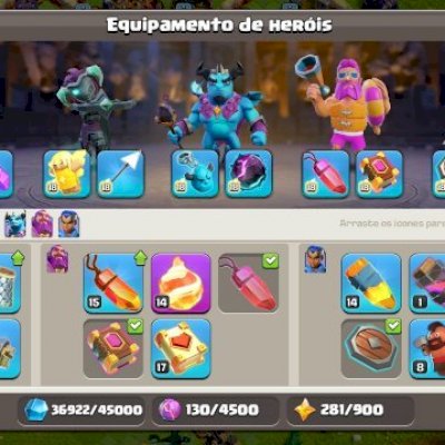 Conta de Clash of clans cv16/ Base do construtor Full.