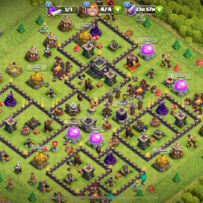 CV 9 full + 840gemas + skin heróis + 4construtores + ct nível 77