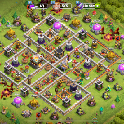CV 11 quase FULL + skin heróis + 1.5k gemas + 5construtores+ nível 121