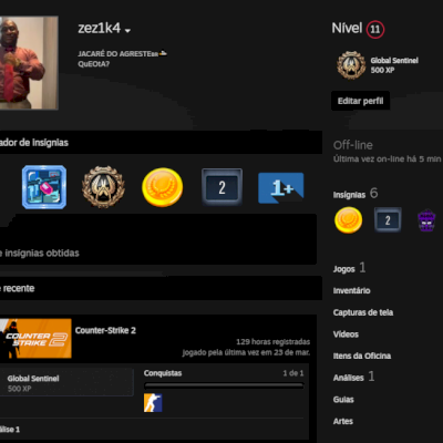 CONTA CS2 PRIME COM 2 MEDALHA DE 2 ANOS 