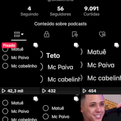 Conta de TikTok a venda, já vem com seguidores e com vídeos com visualizações
