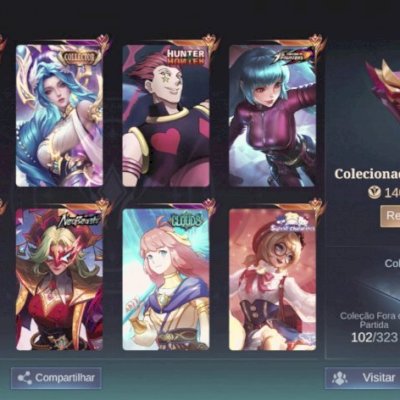 Conta Mobile Legends com 413 skins e com full emblemas