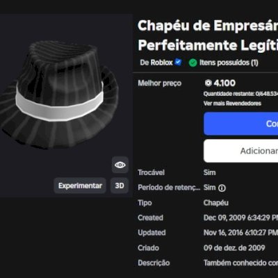 🕹️ Conta Roblox RARA de 2008 com LEGIT FEDORA à venda! 🧢🔥