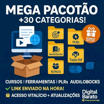 🔥 PACOTÃO PREMIUM COMPLETO: +300 CURSOS E FERRAMENTAS! 📦💻📚