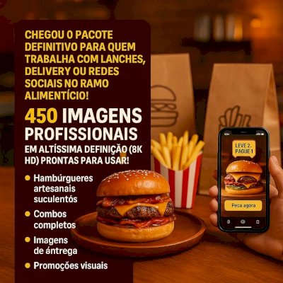 +450 Imagens Pra Hambúrgueria, Delivery e Pizzaria 