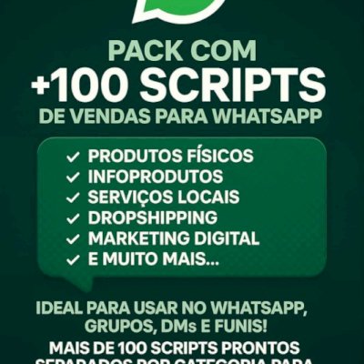 PACK COM +100 SCRIPTS DE VENDAS PARA WHATSAPP!