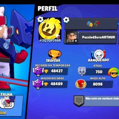 Conta de Braw stars 50k de troféus, Com 121 skins e passe do kenji plus