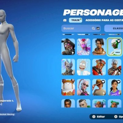 Conta com mais de 200 skins e 200 danças no preço 