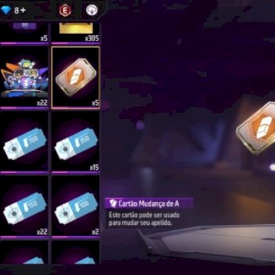 Conta de Free Fire gemada level 74, com muitas skins raras e parcerias: 