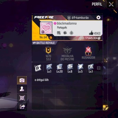 CONTA FF ANTIGA (ID 9 DÍGITOS) - LVL 64 - ANGELICAL FEM + OBSERVADOR 1937 + ELFA