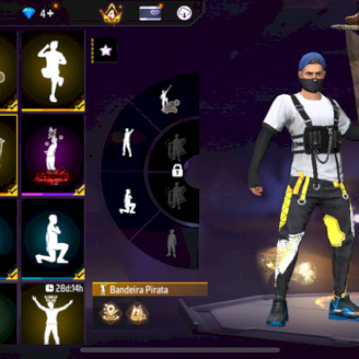 Vendo conta de ff level 60 com bandeirão! (Preço baixo pra levar)!!