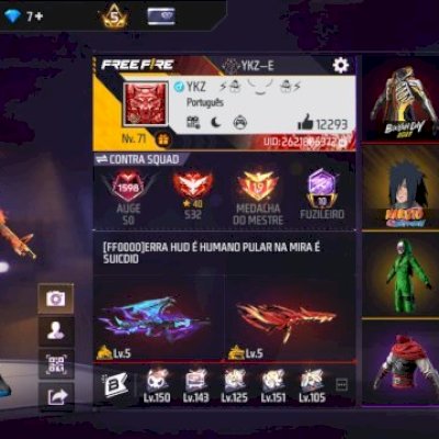 Conta com bandeirão top criminal verde skin do minato e outros