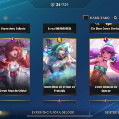 Conta de wild rift com todas as skins da Gwen 