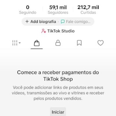 Conta com Tiktok Shop e Monetização