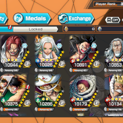 Conta de One Piece forte com vários personagens 
