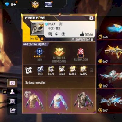 conta free fire gemada prime 8