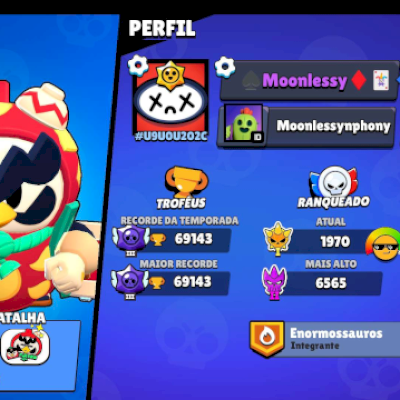 Conta brawl stars 69k +243 skins +todos os bralwers