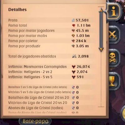 vendendo conta albion 1 b de fama 