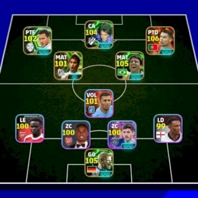 CONTA EFOOTBALL MOBILE TOP COM 3152 DE FORÇA/ CR7 BIG TIME/ BATISTUTA/BEBETO E +