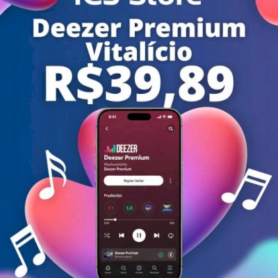 🌙 DEEZER PREMIUM VITALÍCIO R$39,89 – PAGA 1X SÓ, NUNCA MAIS MENSALIDADE! 🌙