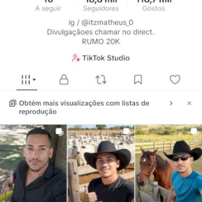 Conta tik tok 18, 884 seguidores, 100% Brasileiros
