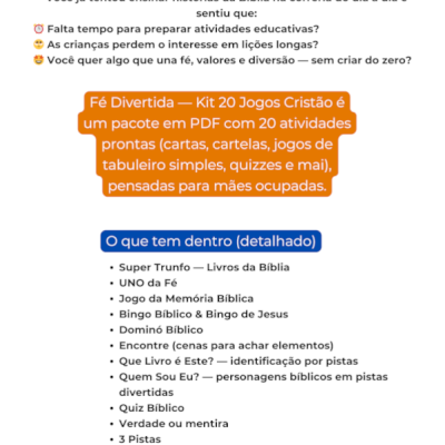 Pack produtos gospel infantil digital 