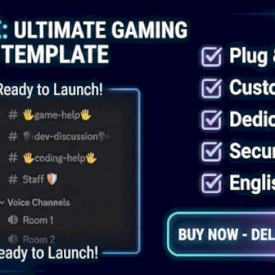  ⚡ English Gaming Discord Server | Fully Setup