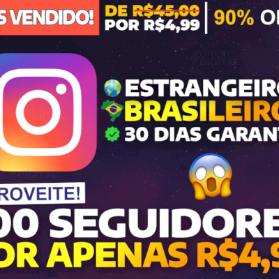 [MAIS VENDIDO] 100 Seguidores Instagram por apenas R$ 4,99
