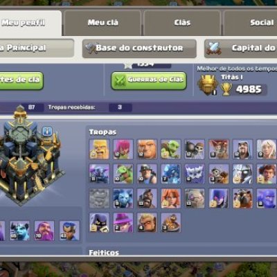 Vila cv17 muito forte / 7.800k gemas e heróis fortemente upado