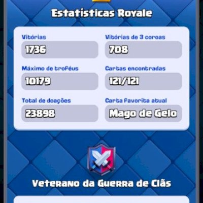 Conta Clash Royale ENDGAME – King 57 – 121/121 – Nível 16