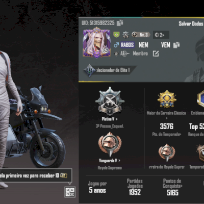 CONTA DE PUBG 5 anos de criação 