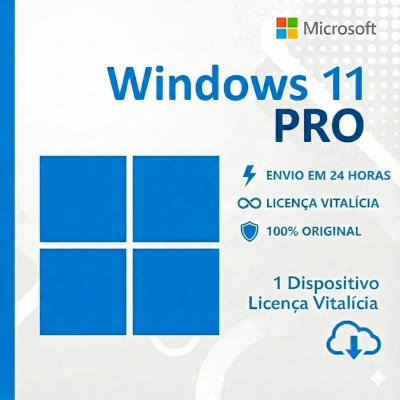 Windows 11 Pro (Chave Retail) - Licença Vitalícia + Suporte