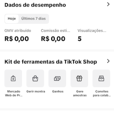 Conta tik tok shop
