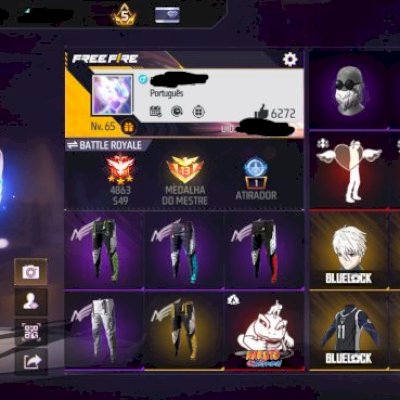Conta ff extremamente gemada com 5 angelical, parceira naruto e sukuna 