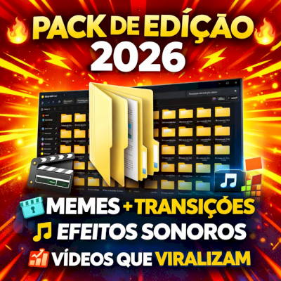 🔥 MELHOR PACK DE EDIÇÃO 2026 🔥 🎬 Memes + Transições + Thumbnails + Efeitos 