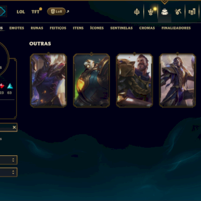 Unranked com 120 Champs e 192 Skins +2 Prestigios +2800 RP