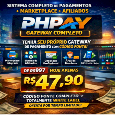 Gateway de Pagamento em PHP + Marketplace e Afiliados 