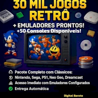🔥 30 Mil Jogos Retrô – A Maior Coleção Em Um Só Lugar! 🔥